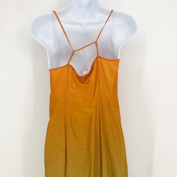 SAMSOE SAMSOE Women's Annah Midi Slip Dress XS Orange Green Ombre Dip Dyed - Picture 12 of 16